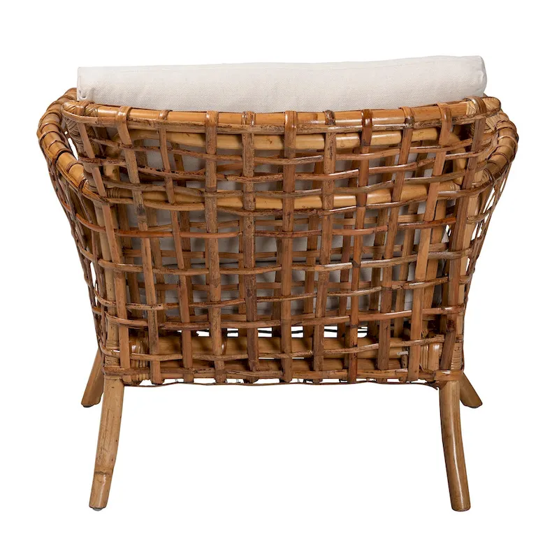 bali & pari Babette Modern Bohemian Natural Brown Rattan Arm Chair