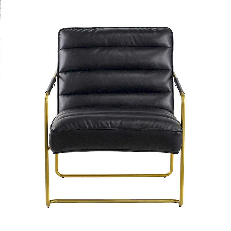 A&B Home 30-inch Black Chair with Gold Frame