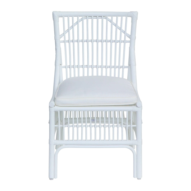 Rattan Slat Back Cushioned Dining Chairs, Set of Two by East at Main