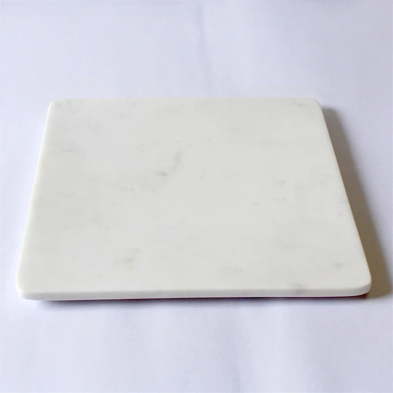 Med. Square Marble Platter 10  x 10  - White