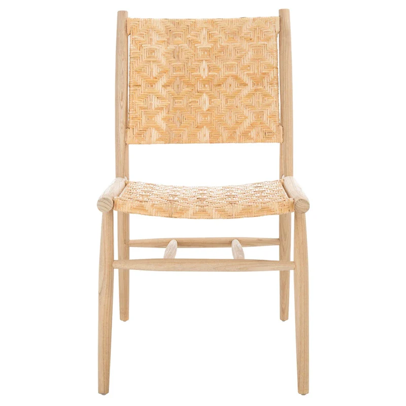 Nadine Coastal Rattan Dining Room Chair (Set of 2) - 24.8 x 19.6 L x 15.7 H - 25Wx20Dx35H