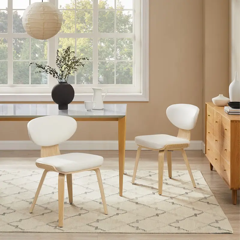 Wood and PU Leather Dining Chair