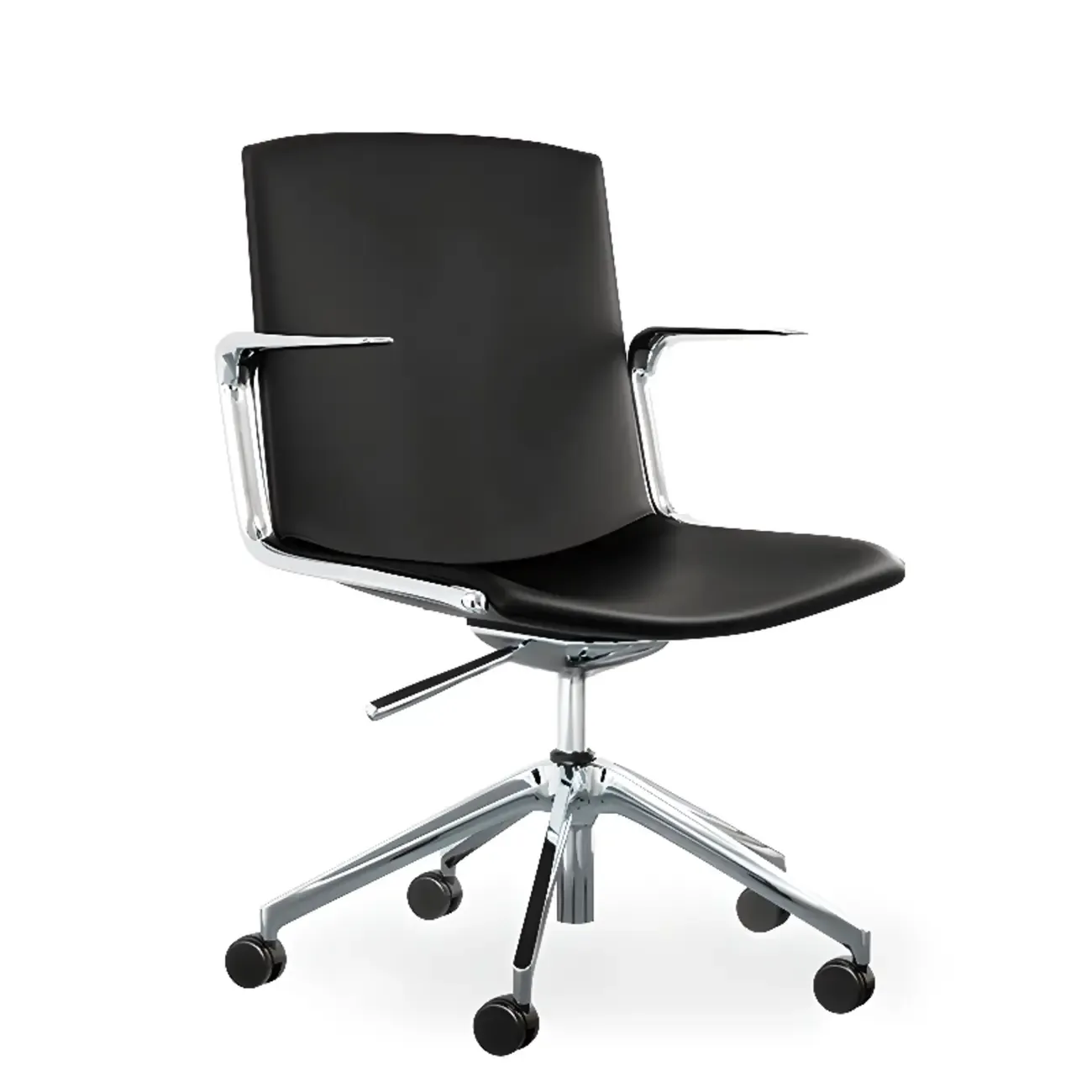 Modern Leather Adjustable Swivel Armrests Office Chair