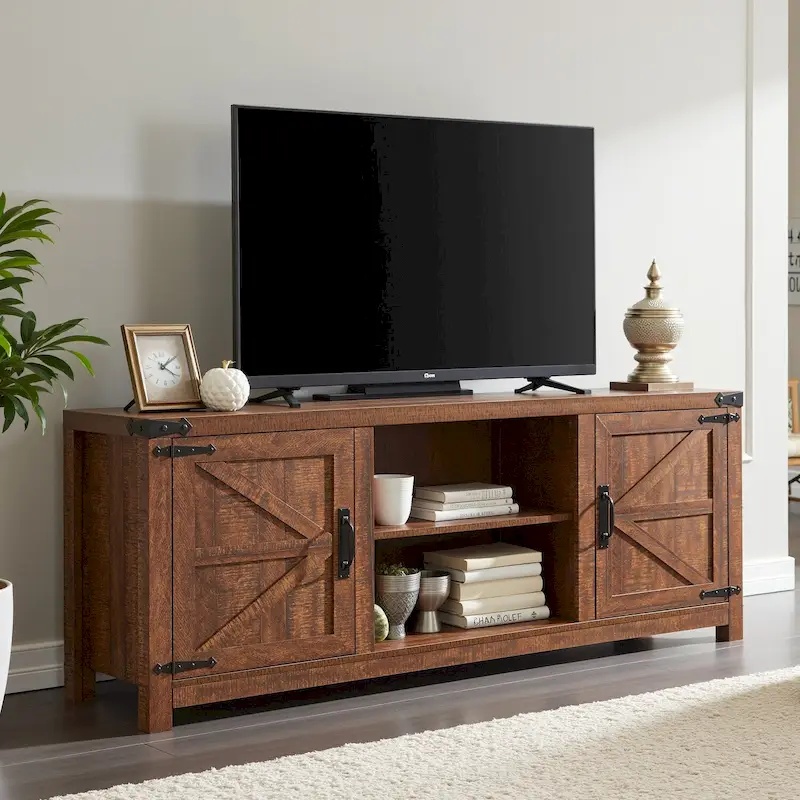 Farmhouse TV Stand, Television Console Table, Entertainment Center