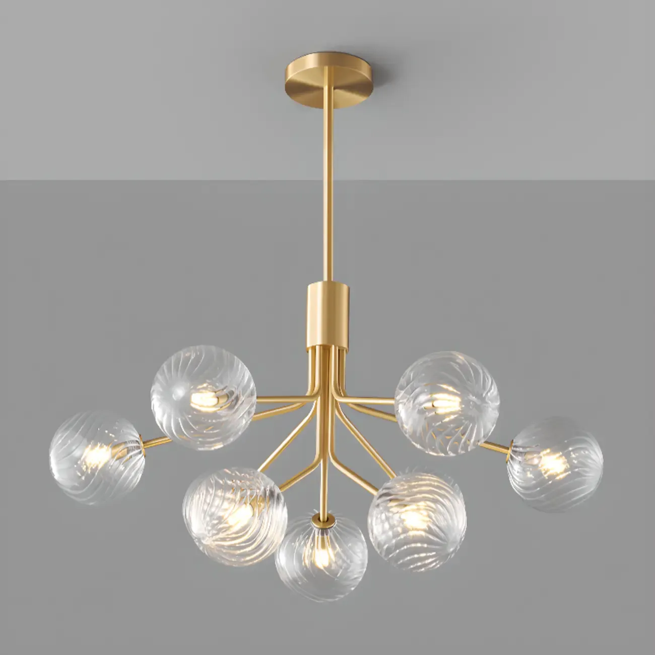 2-Tier Modern Globe Chandelier Adjustable Hanging Length