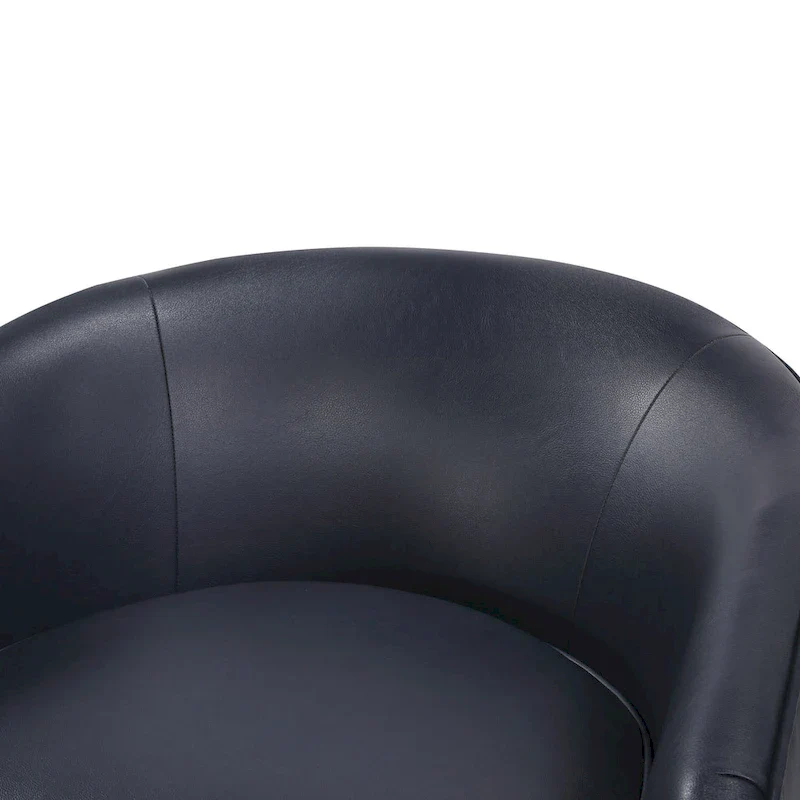 Ingram Faux Leather Wood Base Barrel Swivel Chair by Greyson Living