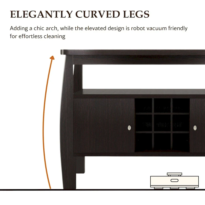 51-inch Cappuccino 1-shelf Buffet Table