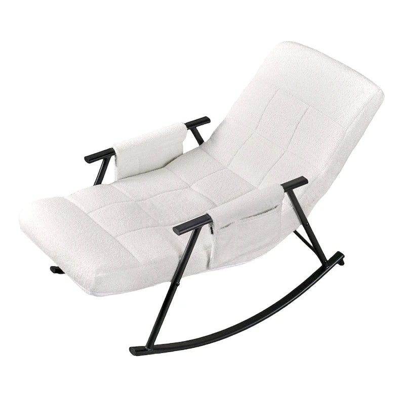Adjustable Rocking Chair, Nursery Glider Chair with Adjustable High Back and Foot Rest