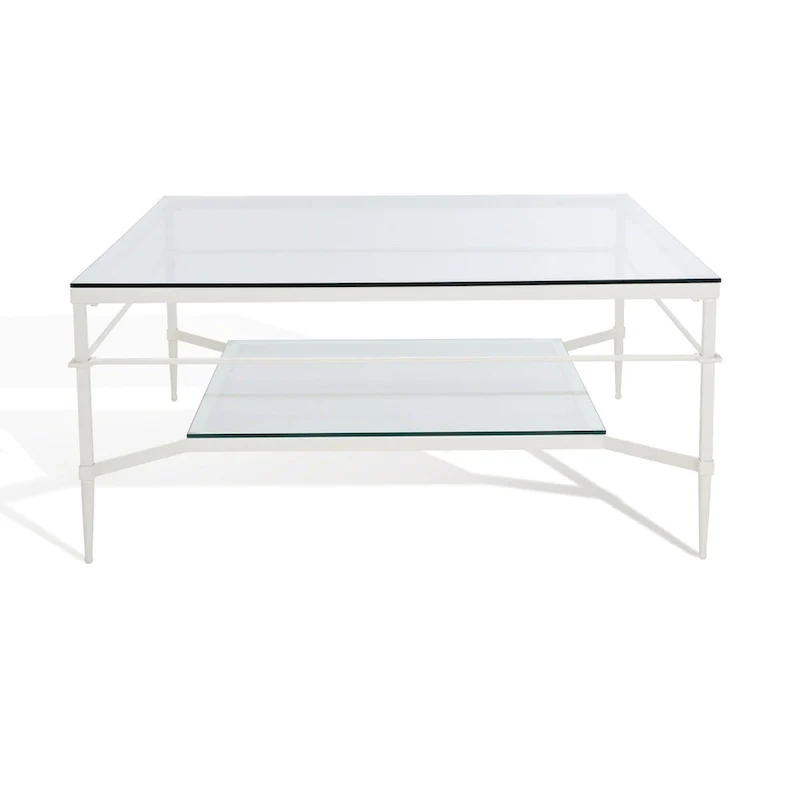 Leaf Cocktail Table with Glass Shelf, 43