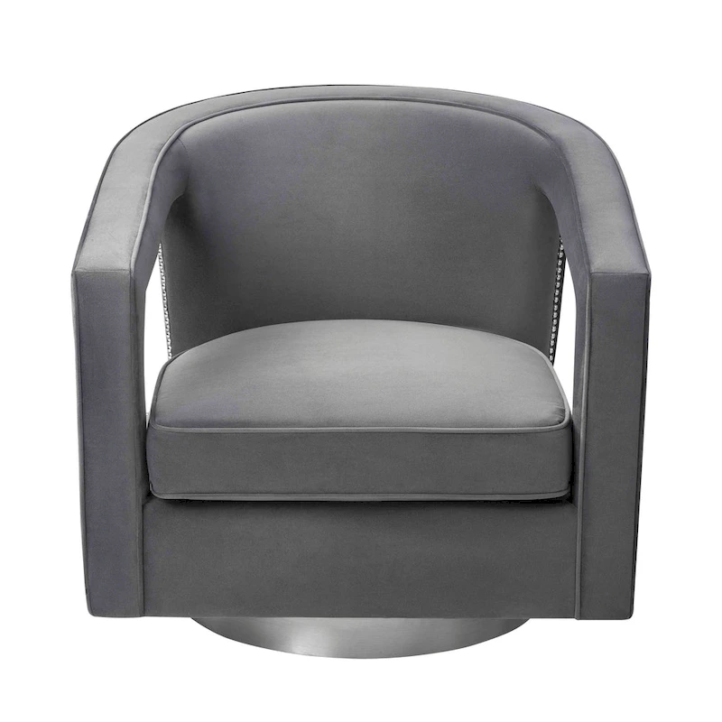 Stark Modern Velvet Swivel Accent Chair