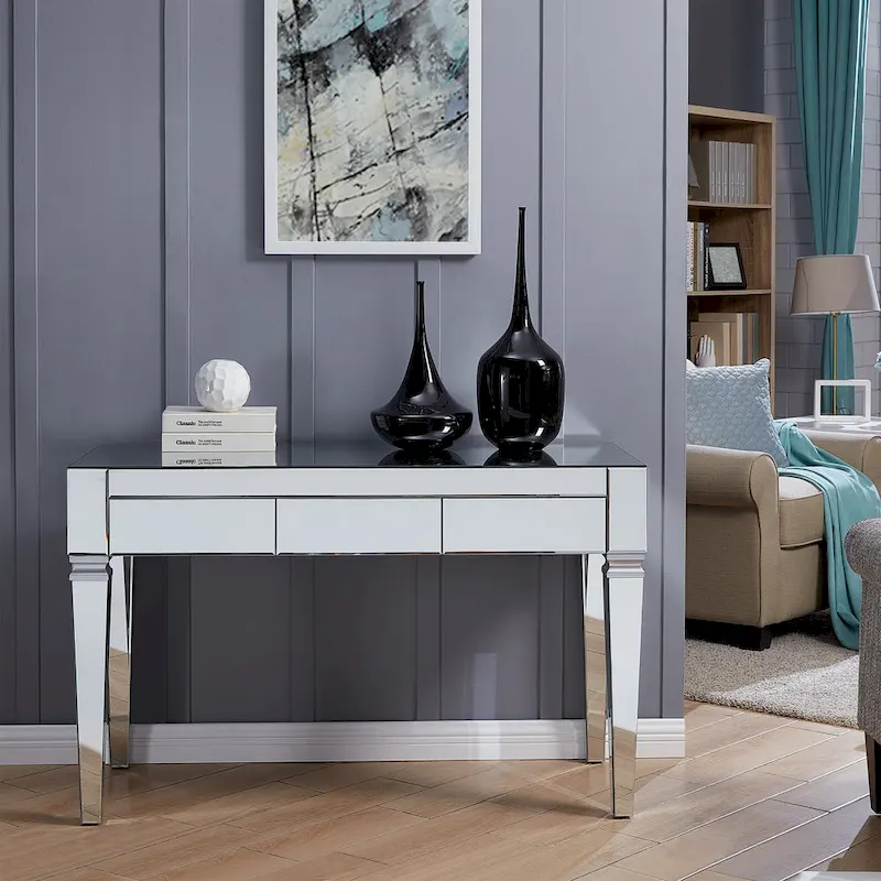 Dakota Silver Mirrored Desk