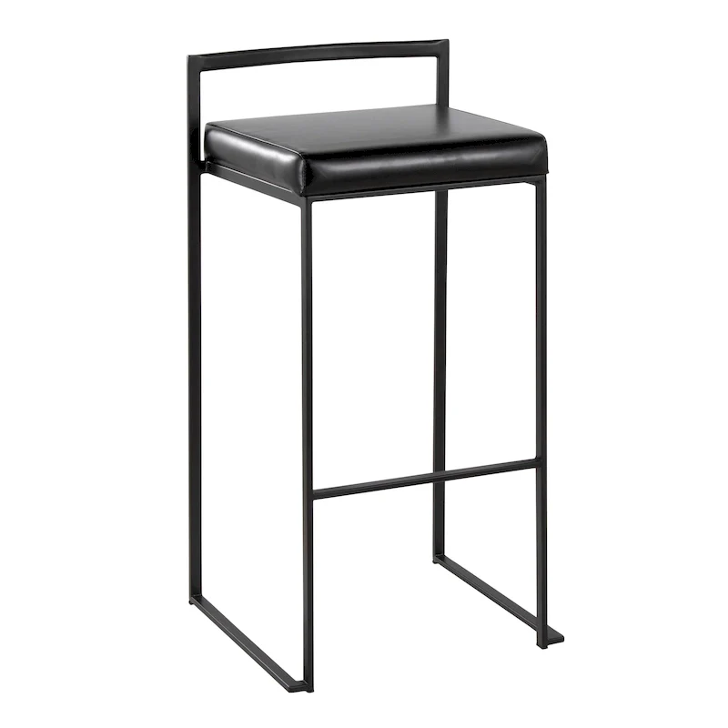 30-Inch Black Stackable Fully Welded Bar Stools (Set Of 2)
