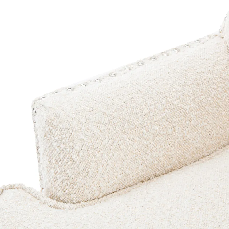 Almond Boucle Nailhead Club Chair by Christopher Knight Home