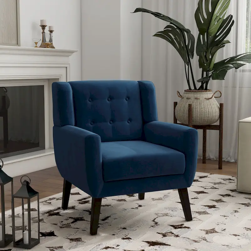 Velvet Accent Chair Living Room Upholstered Armchair