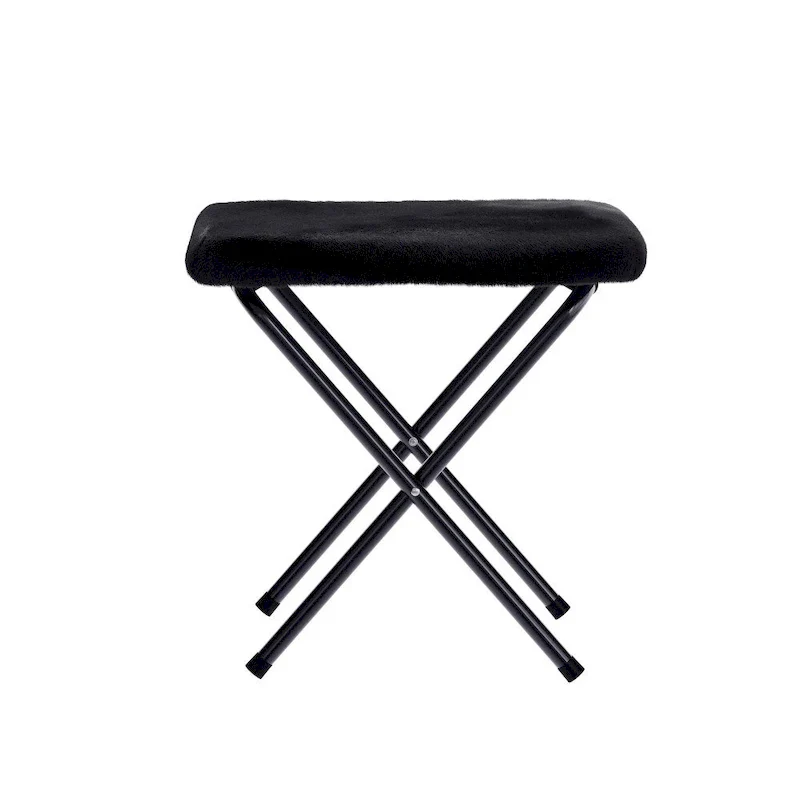 Double Folding Synthetic Fur Saucer Chair with 2 Ottomans