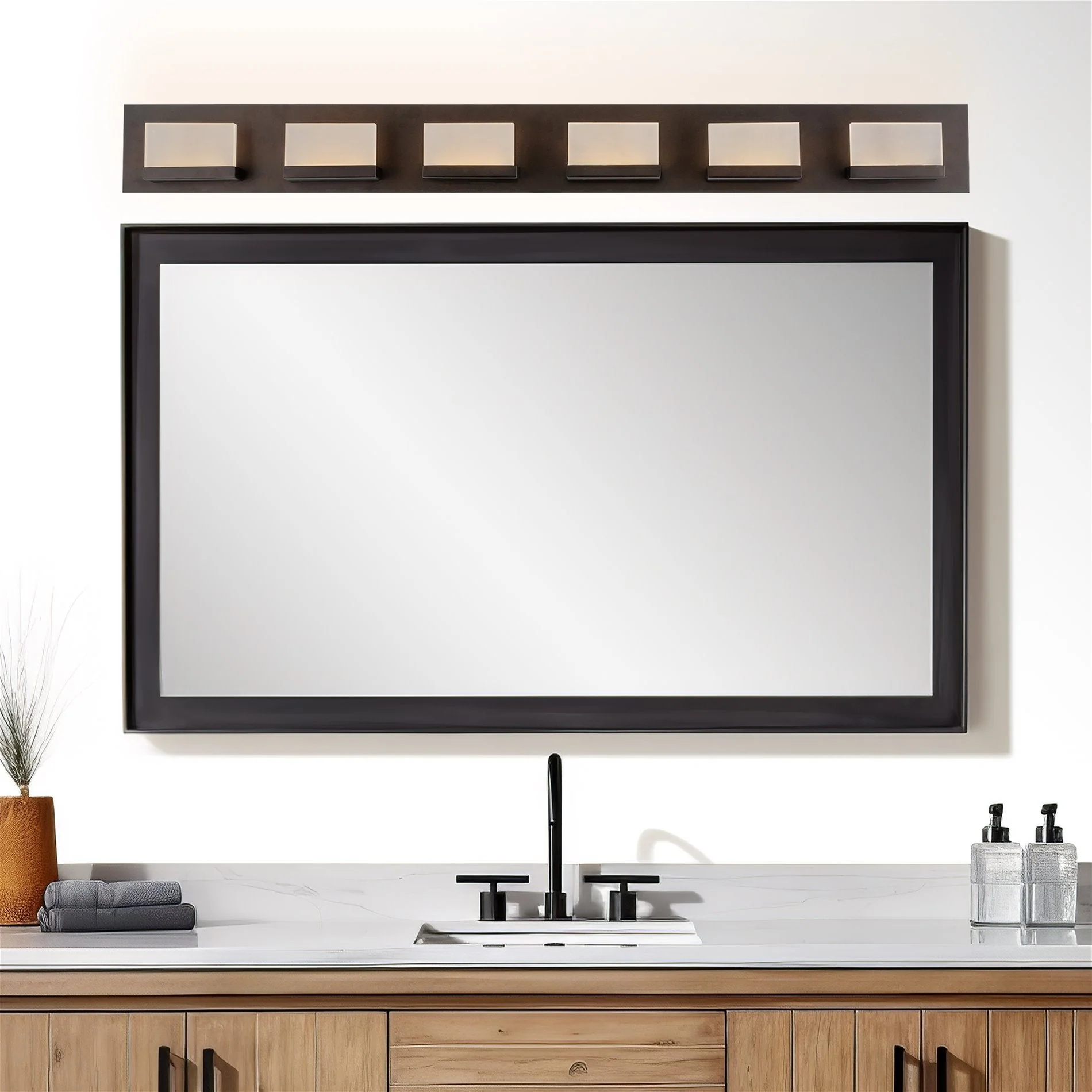 Everett 48 Modern 6-Light 60W Integrated LED (360W eq.) Bathroom / Vanity Light