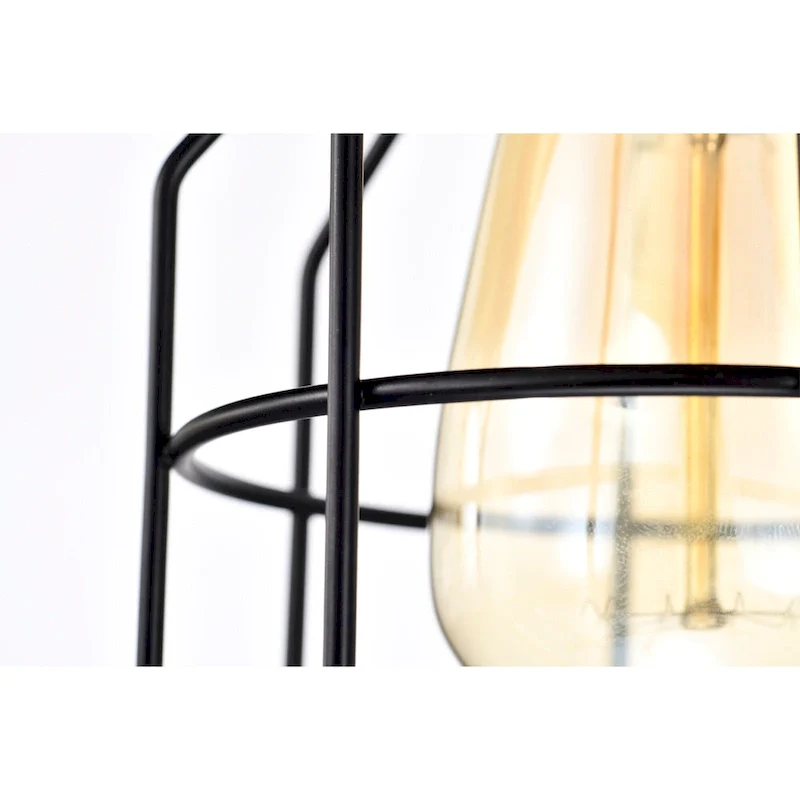 Malli Farmhouse Kitchen Island Chandelier Wood Grain Finish Metal Matte Black Lighting - Matte Black and Wood Grain