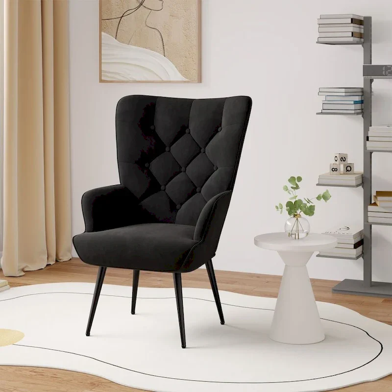 Modern Velvet Fabric Upholstered Chair