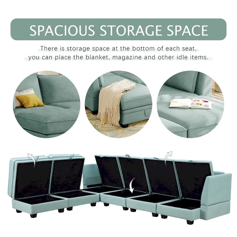 Merax Modern Large U-Shape Modular Sectional Sofa