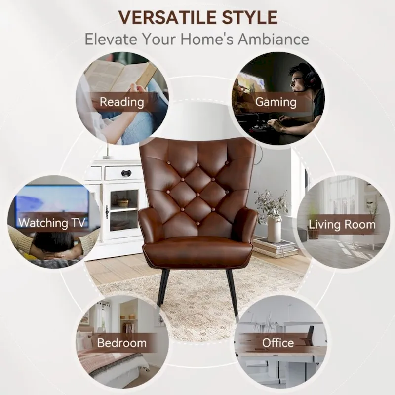 Modern Velvet Fabric Upholstered Chair