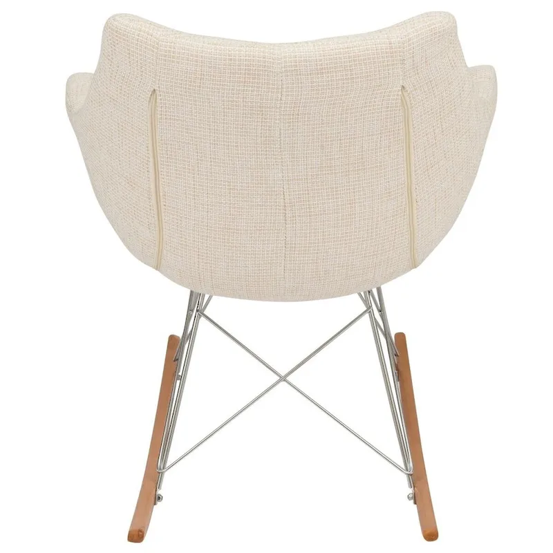 Polyester Upholstered Rocking Nursing Chair - Modern Accent Armchair for Home, Living Room, Bedroom