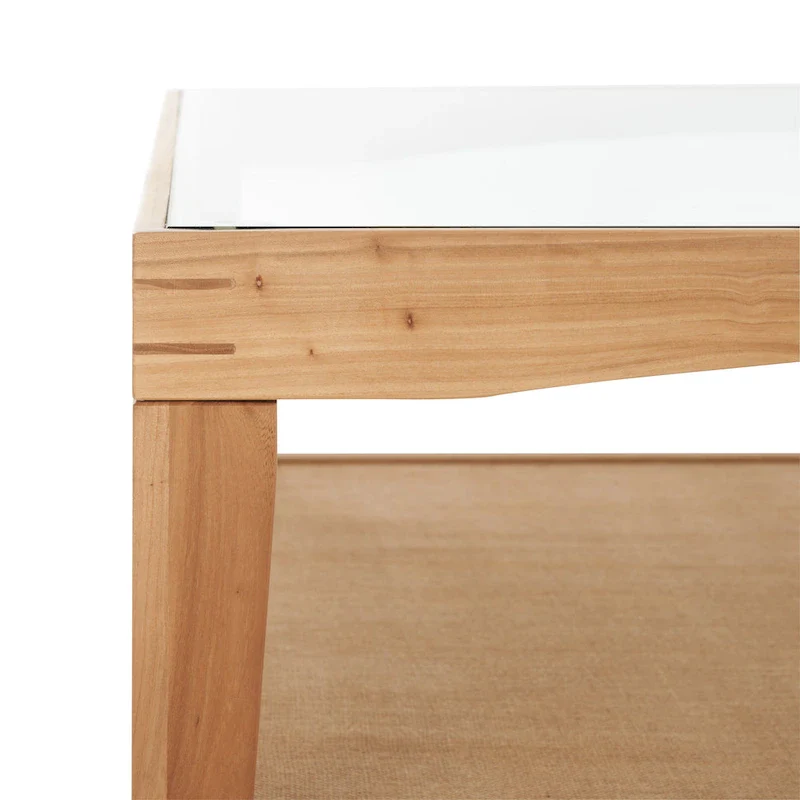 Square Glass Coffee Table — W40 x D40 x H17