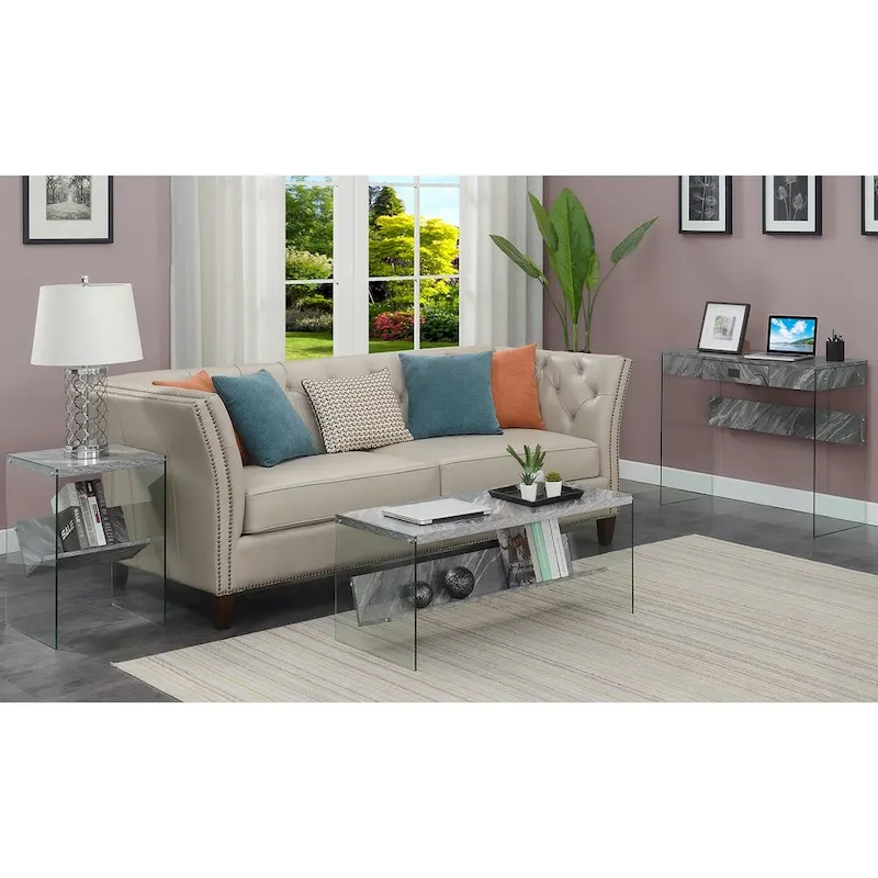 Convenience Concepts SoHo Glass Coffee Table with Shelf