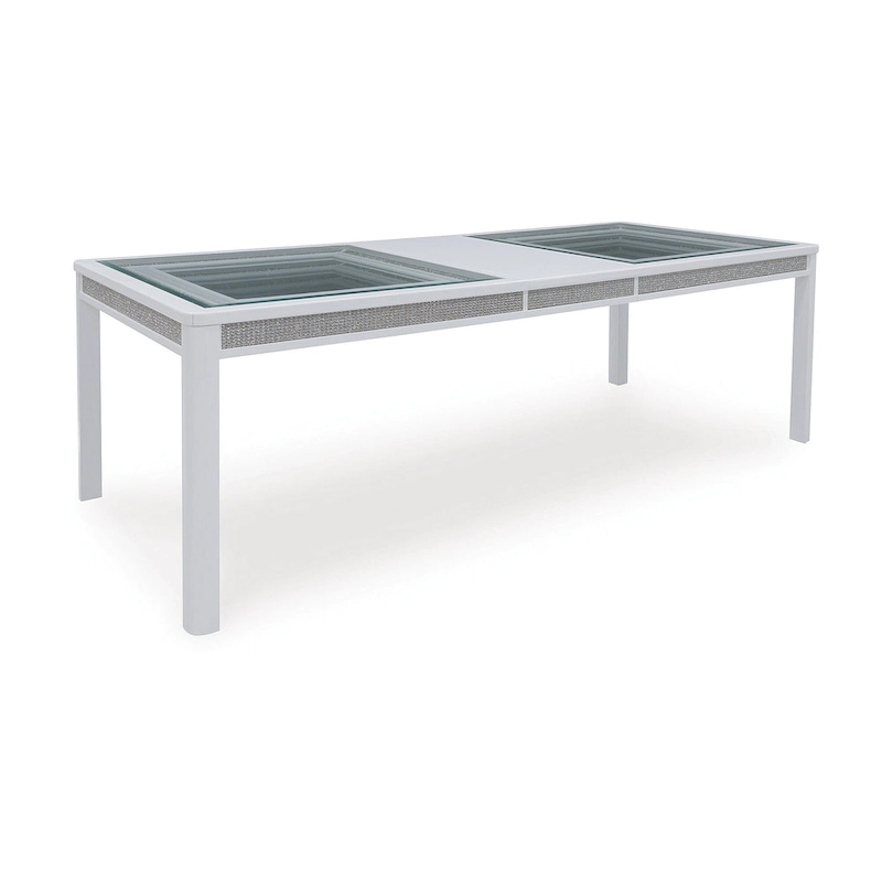 Signature Design by Ashley Chalanna White/Green Rectangular Dining Extension Table - 42W x 96D x 30H