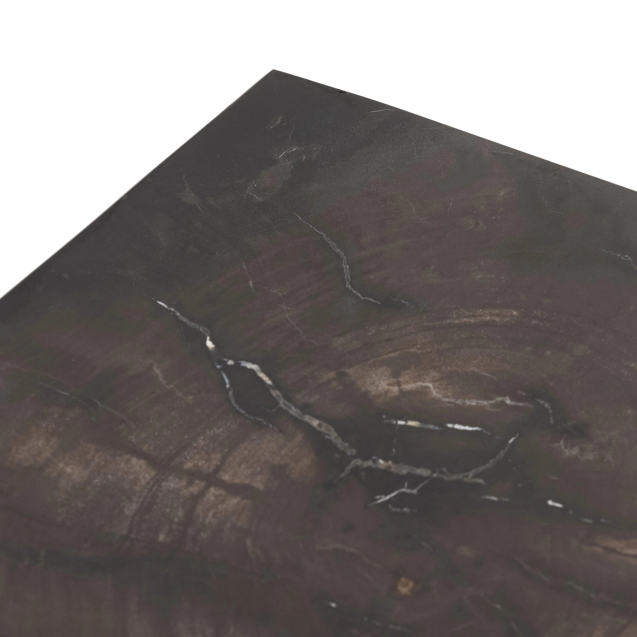 BUCK END TABLE-DARK PETRIFIED WOOD