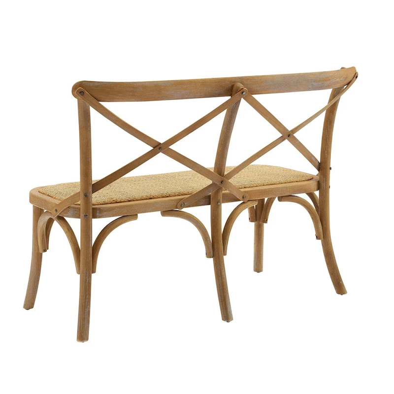 Delilah Brown Rattan Bentwood X-Back Bench
