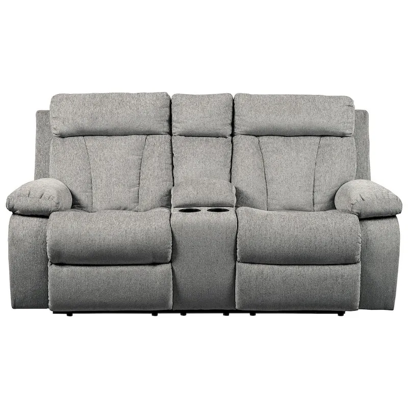 Mitchiner Reclining Loveseat with Console Fog