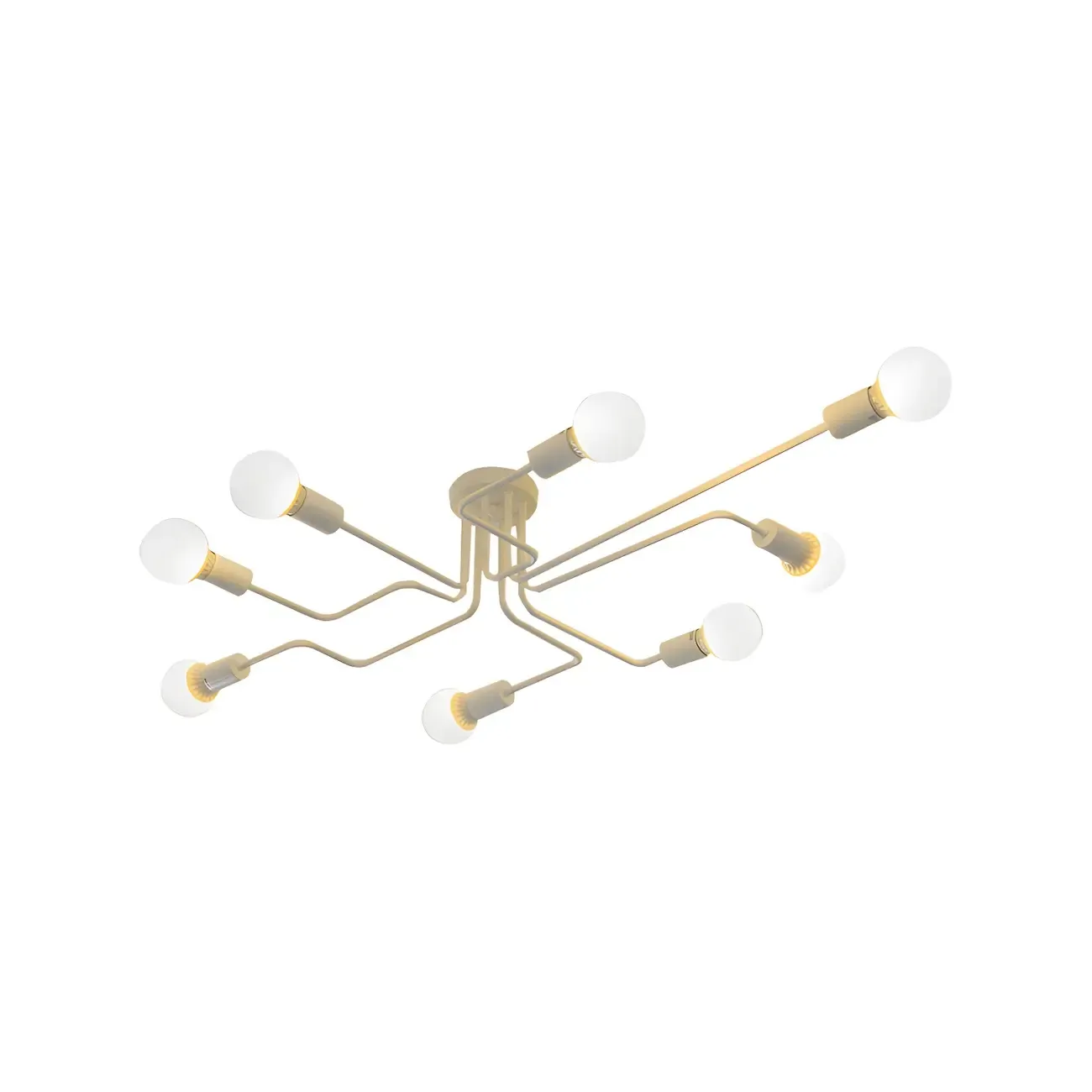 Industrial Branch Metal Semi Flush Ceiling Light