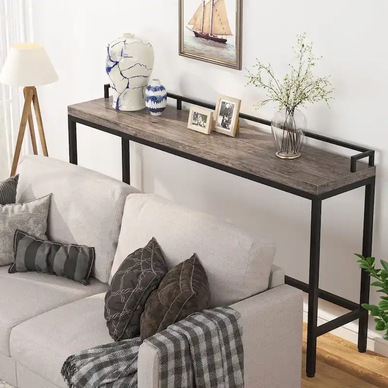 Console Table Behind Sofa Couch, 70.9 inch Long Narrow Entry Table