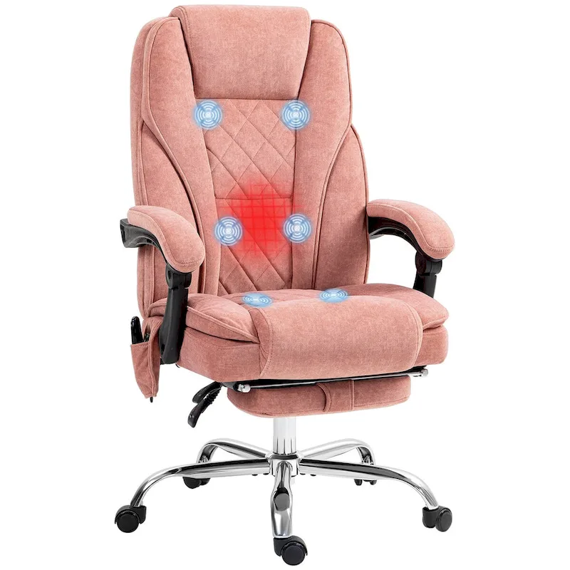 Vinsetto Massage Office Chair with 6 Vibration Points, Heated Reclining Computer Chair, Swivel Desk Chair