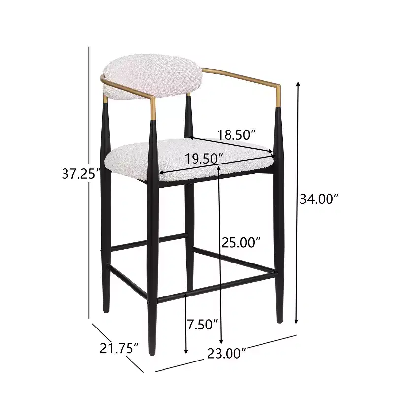 Christopher Knight Home Alger Modern Fabric Upholstered Iron 25 Inch Counter Stools (Set of 2)