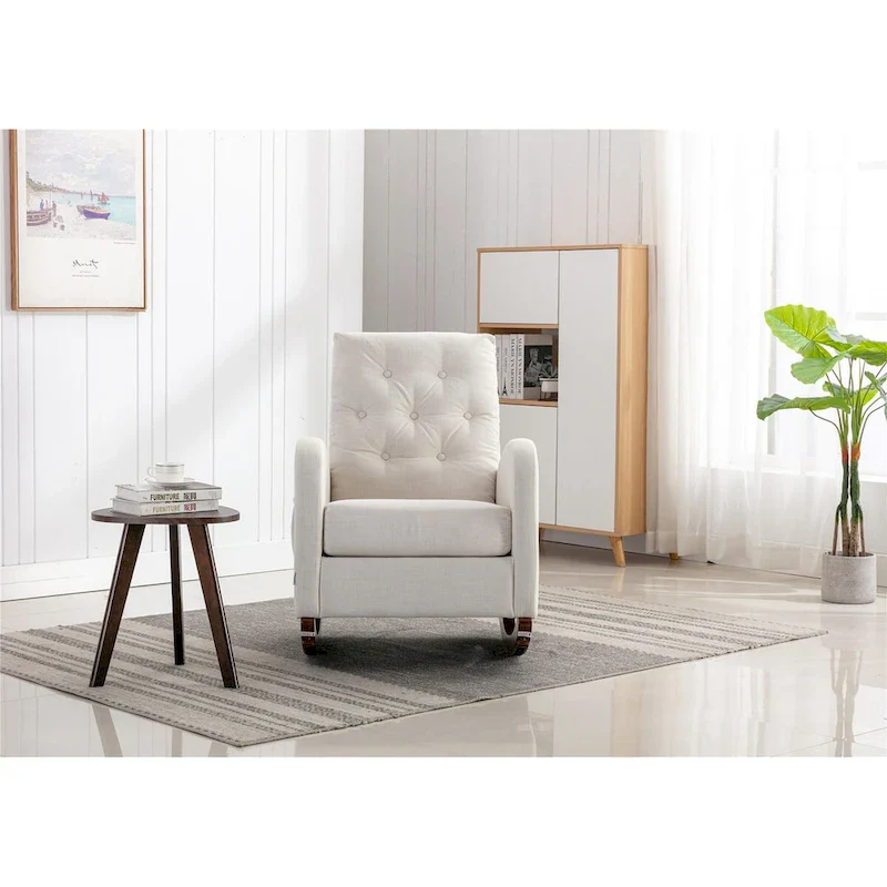 High Back Rocking Chair Nursery Chair, Padded Seat Armchair