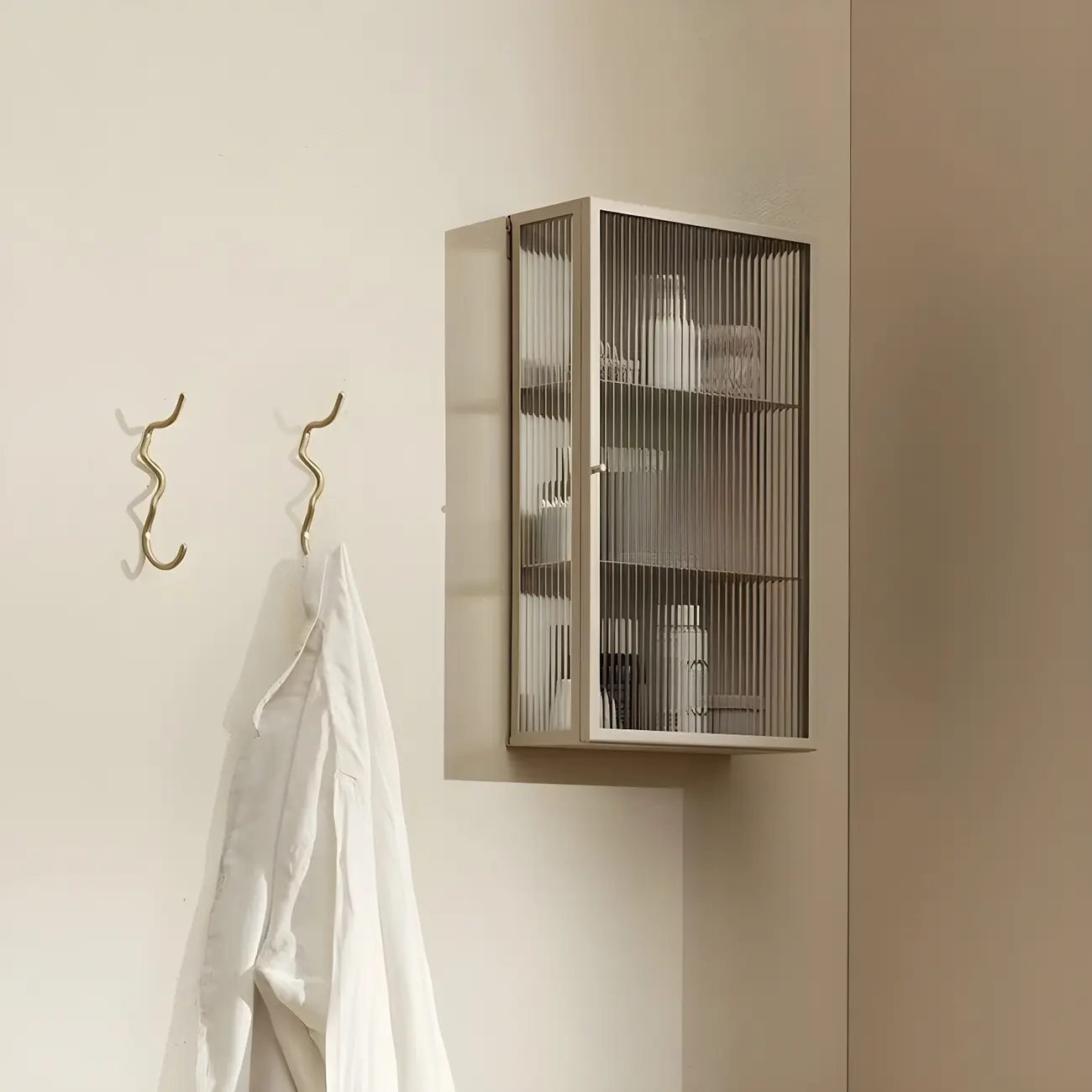 Modern Metal Black Wall-Mounted China Cabinet