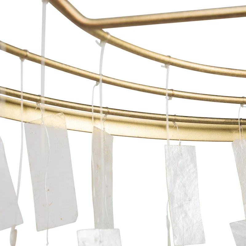 Marina Metal and Natural Capiz Chandelier Style Pendant Ceiling Light