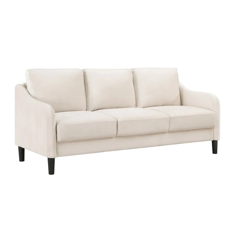 Mid-century Modern Upholstered Velvet Sofa Set with Armchair, Loveseat, 3-Seater Sofa