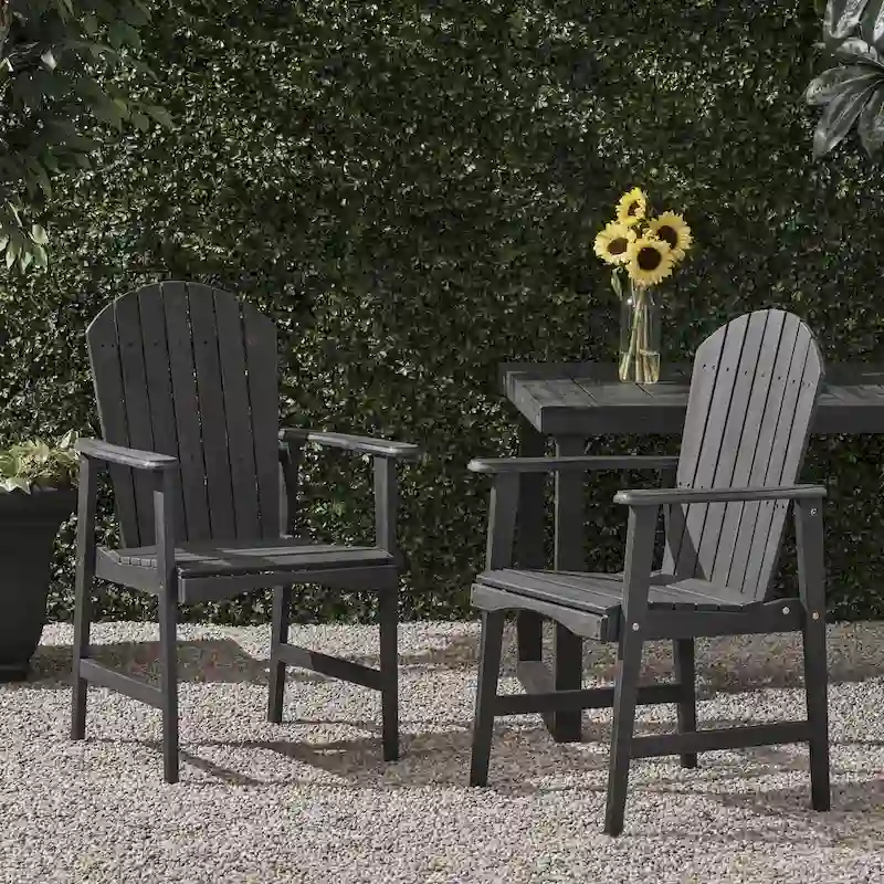 Outdoor Wood Adirondack Dining Chairs (Set of 2)