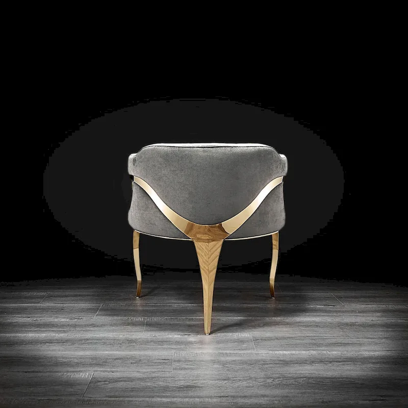 Caprice Titanium Gold Stainless Steel Dining Chair