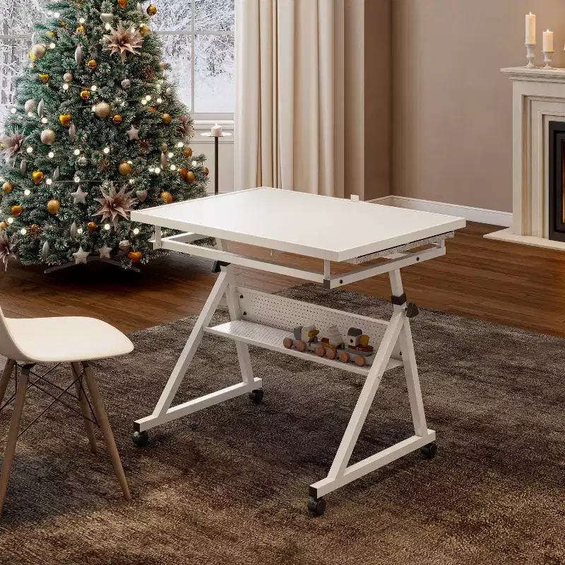 GDFStudio Anchalee Modern Metal and Wooden Jigsaw Puzzle Table Board with 4 Trays