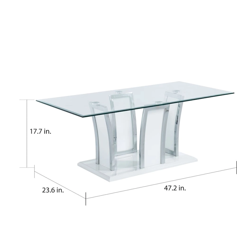 del Rio Modern Glass Top 2-Piece Accent Table Set by Furniture of America