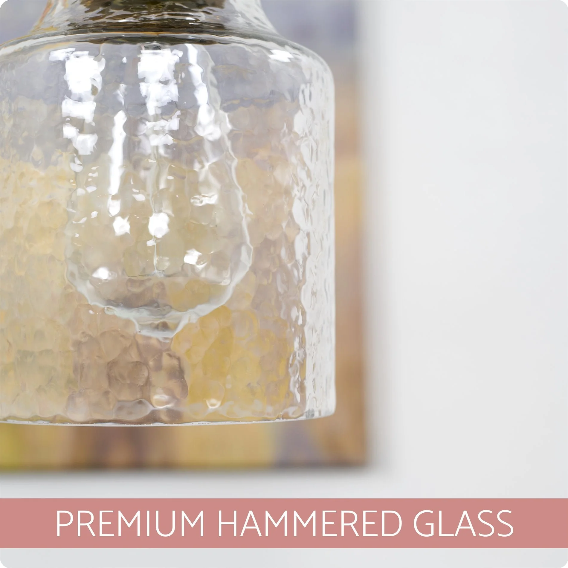 Caspian 6 Hammered Glass Shades / Replacement Glass, 3-Pack