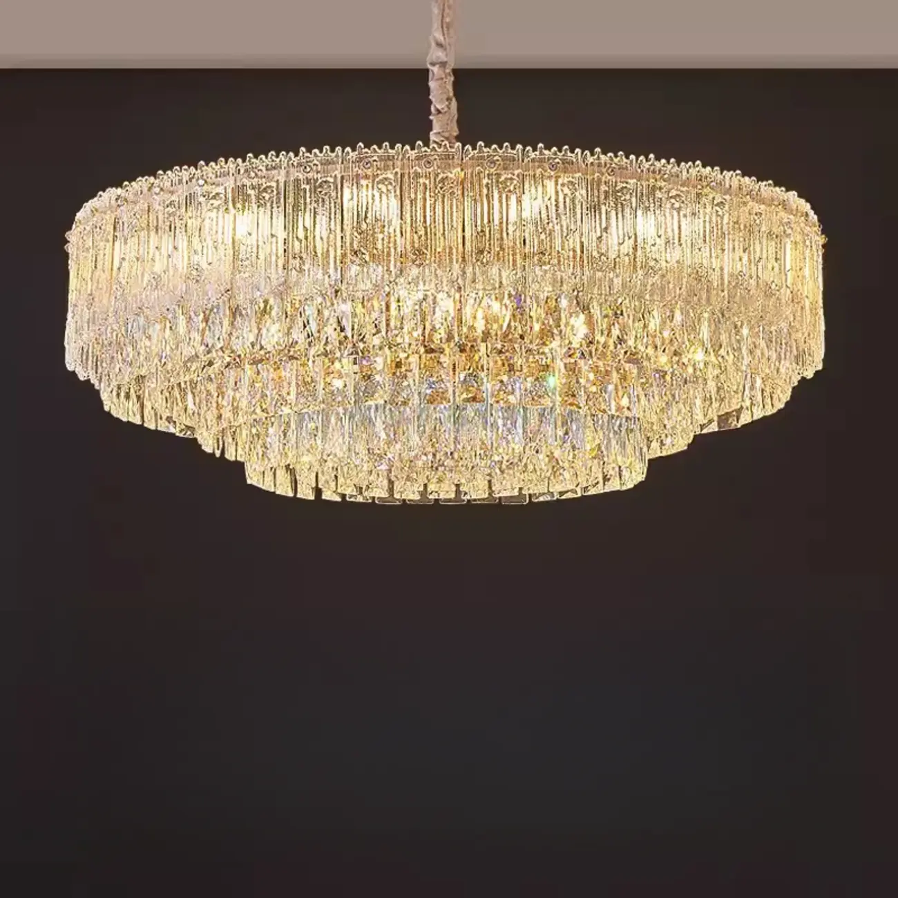 Adjustable Modern Luxury Crystal Chandelier with Multi-Tier