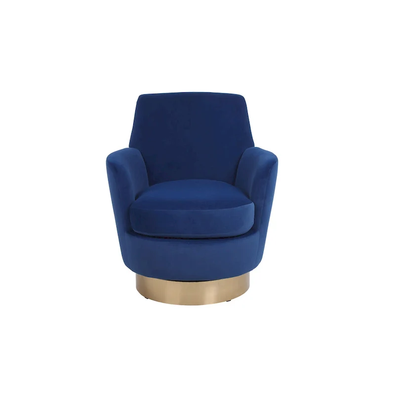 Velvet Soft Fabric Swivel Barrel Chair - 28.3 x 29.3 x 32.7