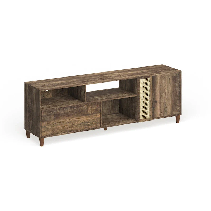 Santee Mid-Century Modern 70-inch TV Stand with Drawer by