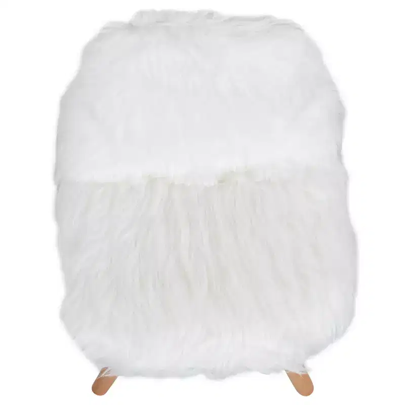 Emma and Oliver 4 Pack Kids Shaggy Dog Accent Chair - Desk Chair - Playroom Chair