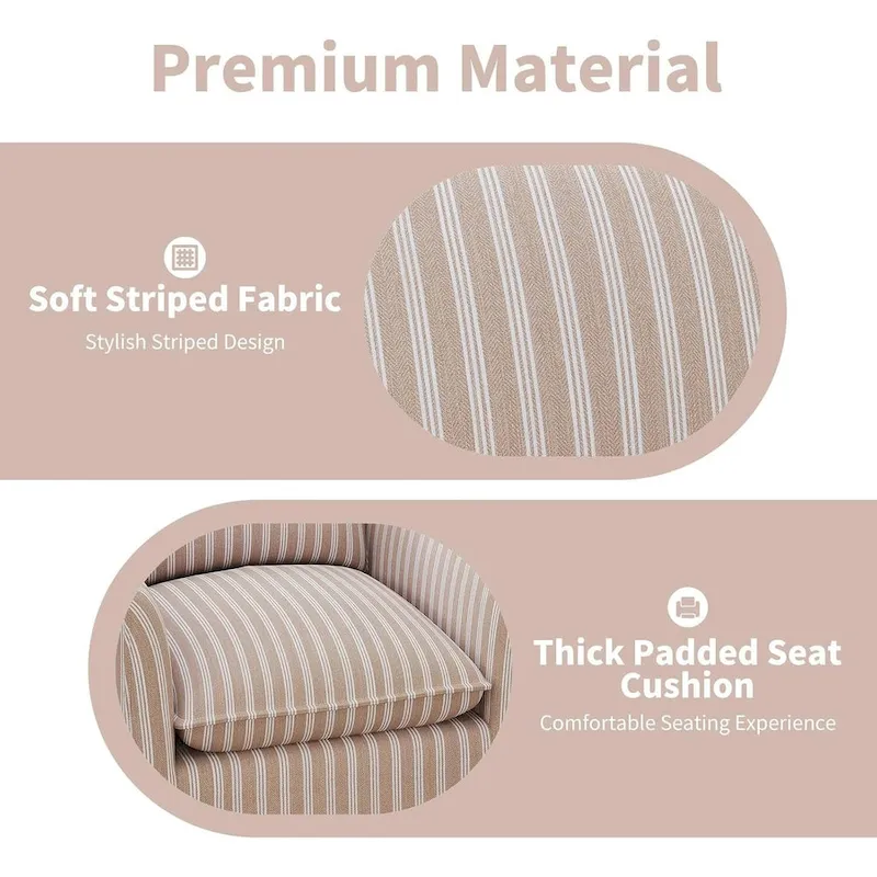 Swivel Accent Chair Swivel Barrel Reading Chair with Thick Padded Backrest Cushion