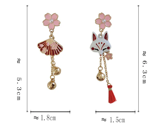 Luninana Earrings -  Cherry Blossom Fox Earrings YBY031